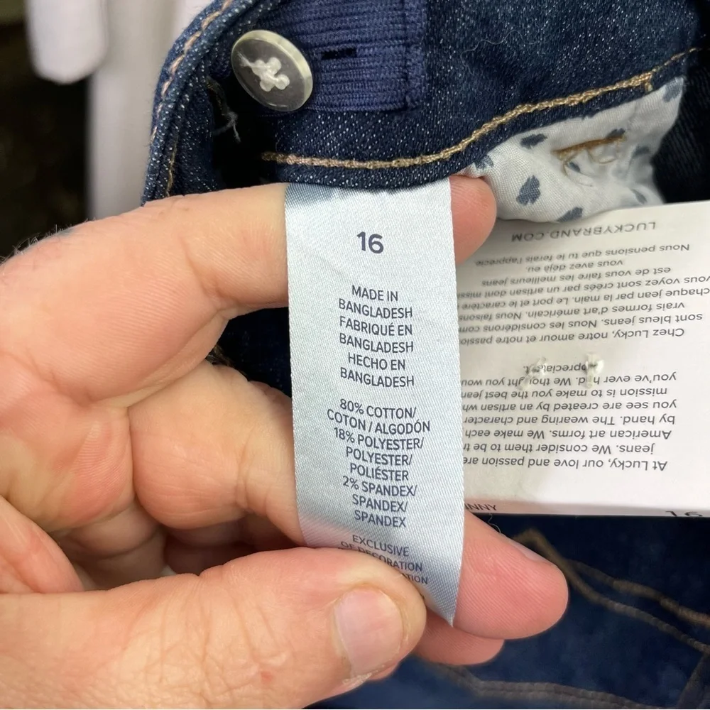 Lucky Brand Zoe Skinny Jeans Girls 16 kids‎ Blue Denim Stretch NWT 2658